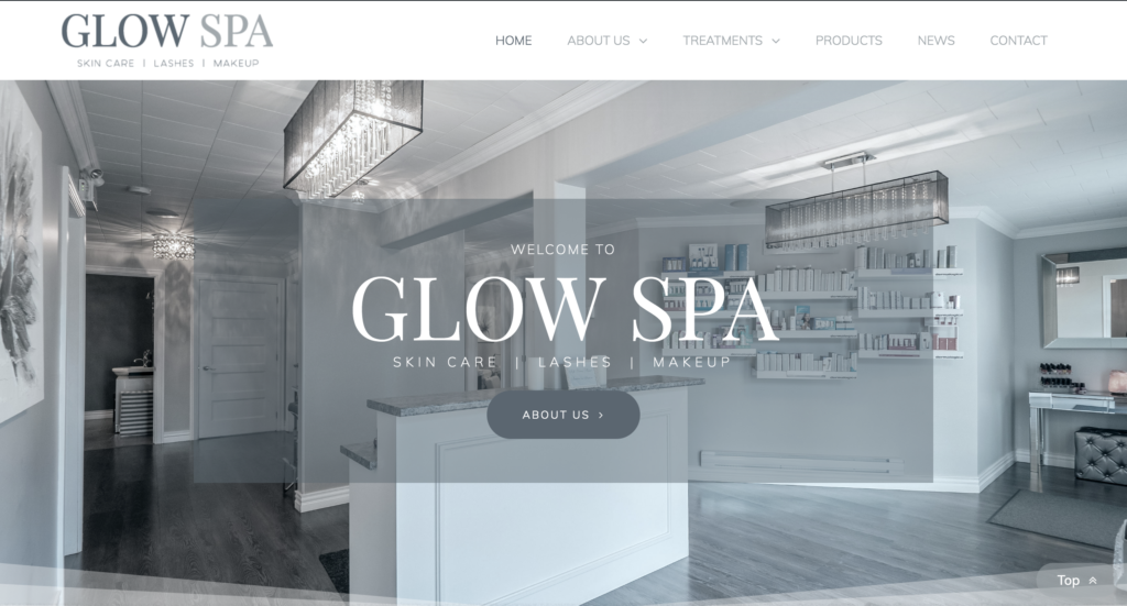 Image of Glow Spa Website